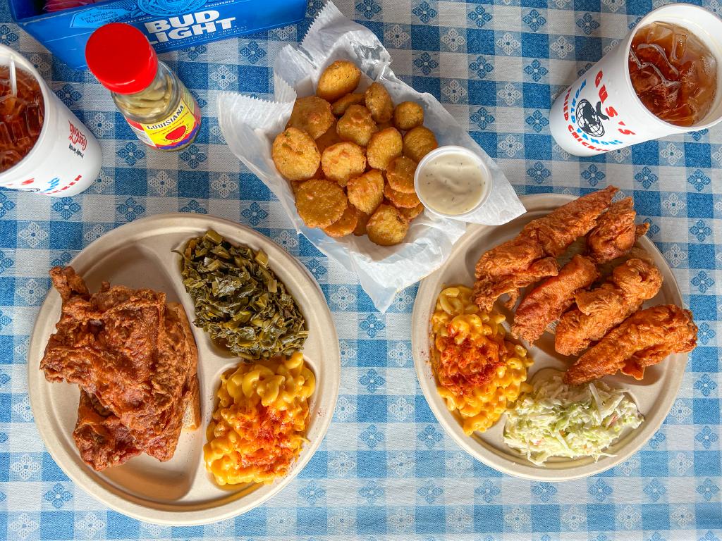 Memphis food served at a table